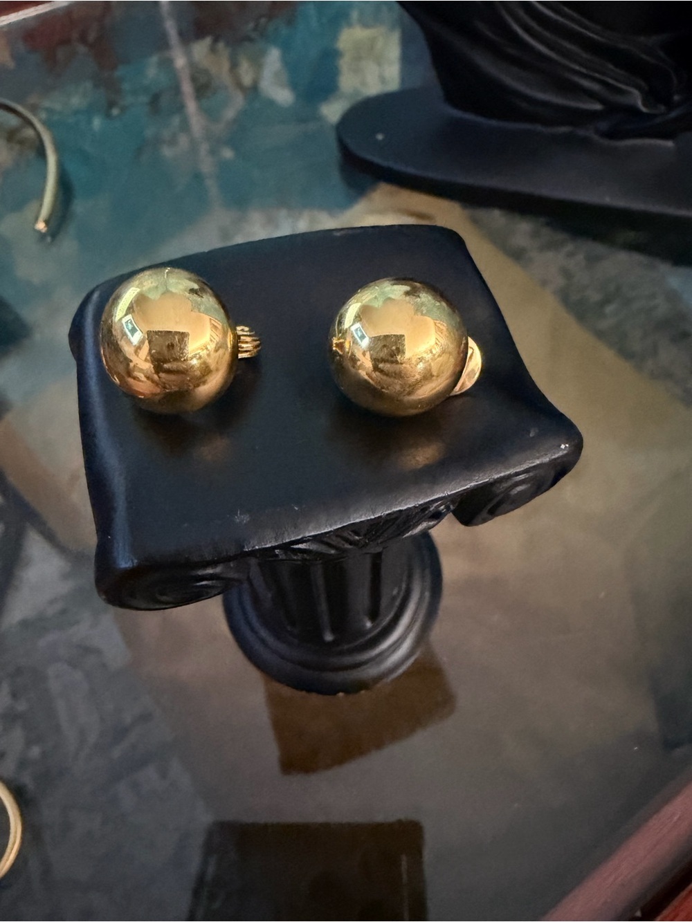 Monet Shiny Gold Dome Clip-On Earrings
